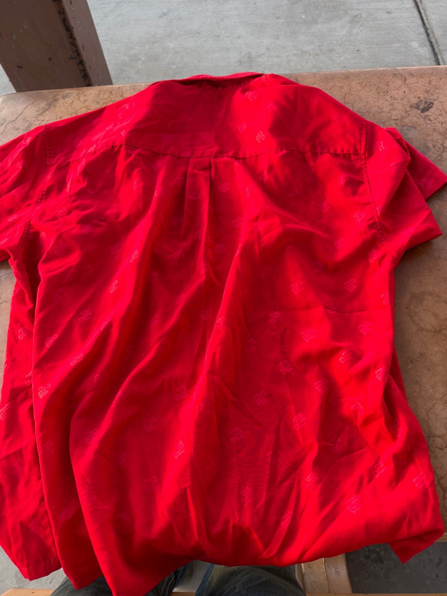 Rockawear co.  Dress up button down red shirt polyester sizeXXL tall…