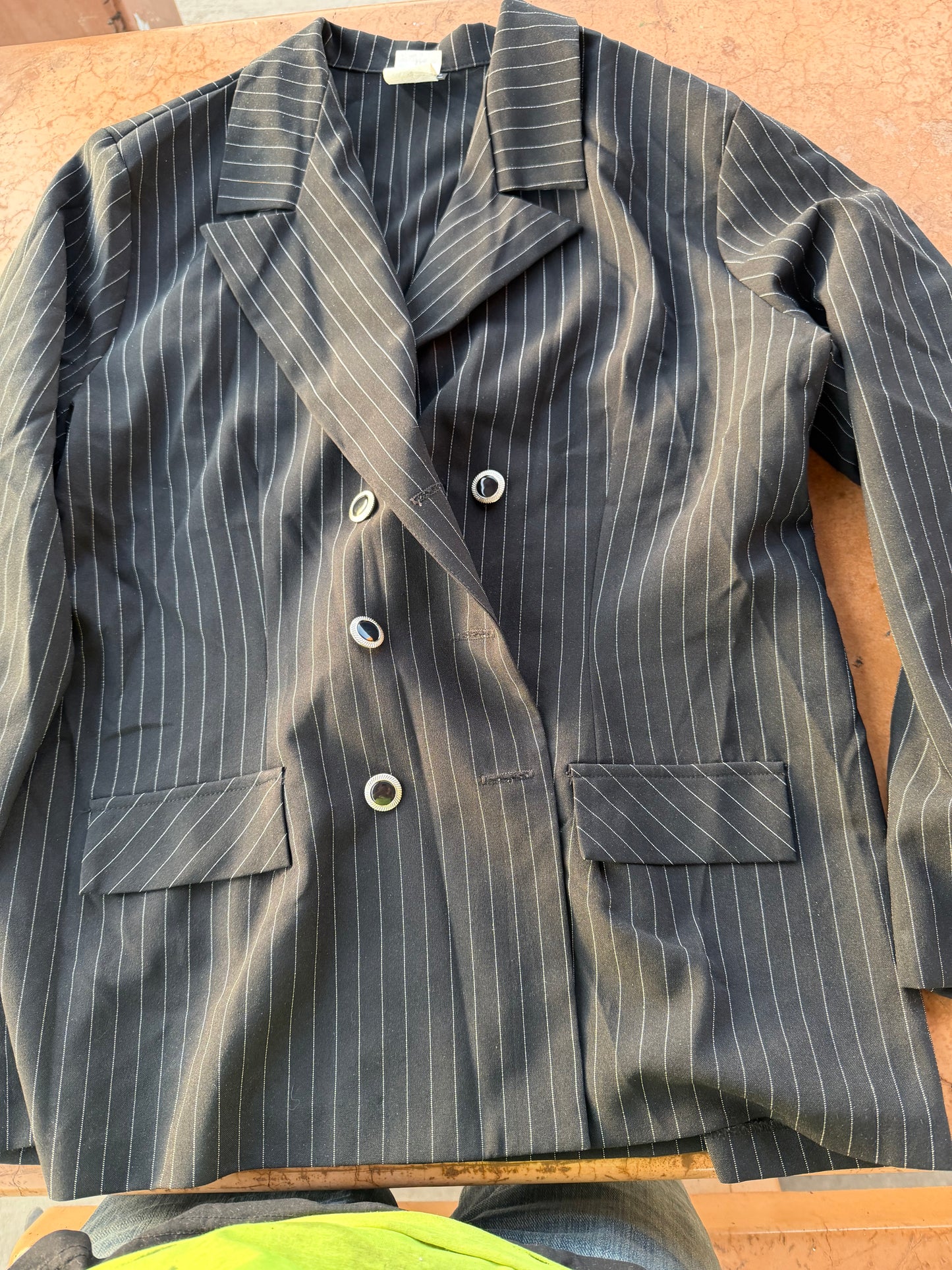 Helen Blake clothing line business jacket black size 18 button up…