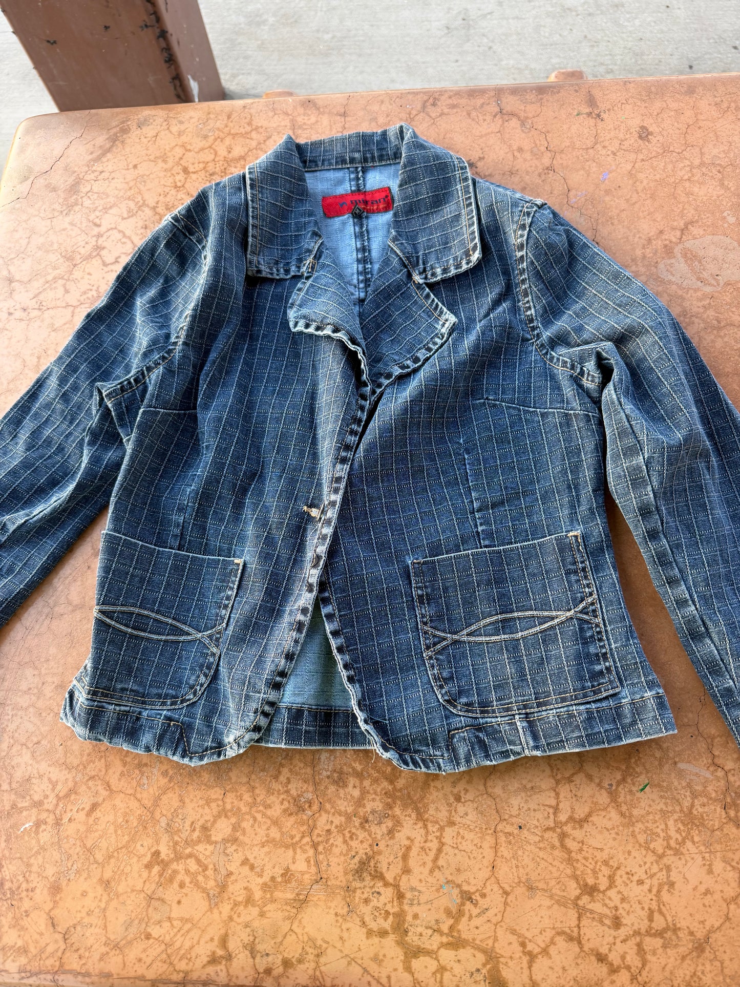 Miran clothing line denim jacket button up long sleeve size Medium …