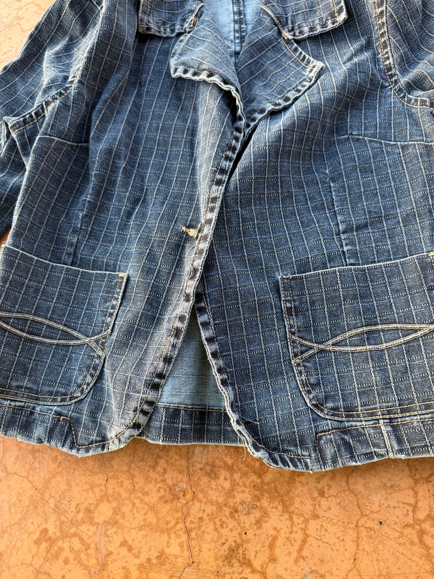 Miran clothing line denim jacket button up long sleeve size Medium …
