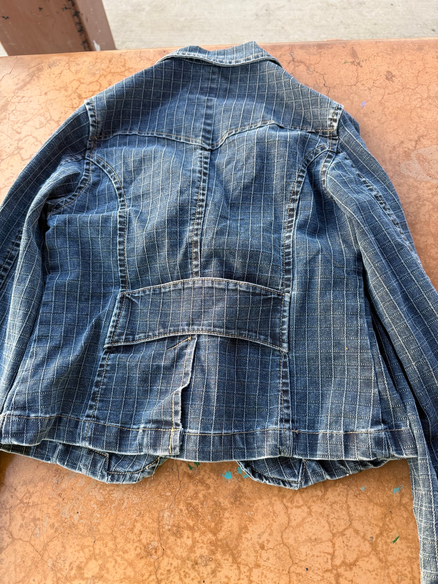 Miran clothing line denim jacket button up long sleeve size Medium …