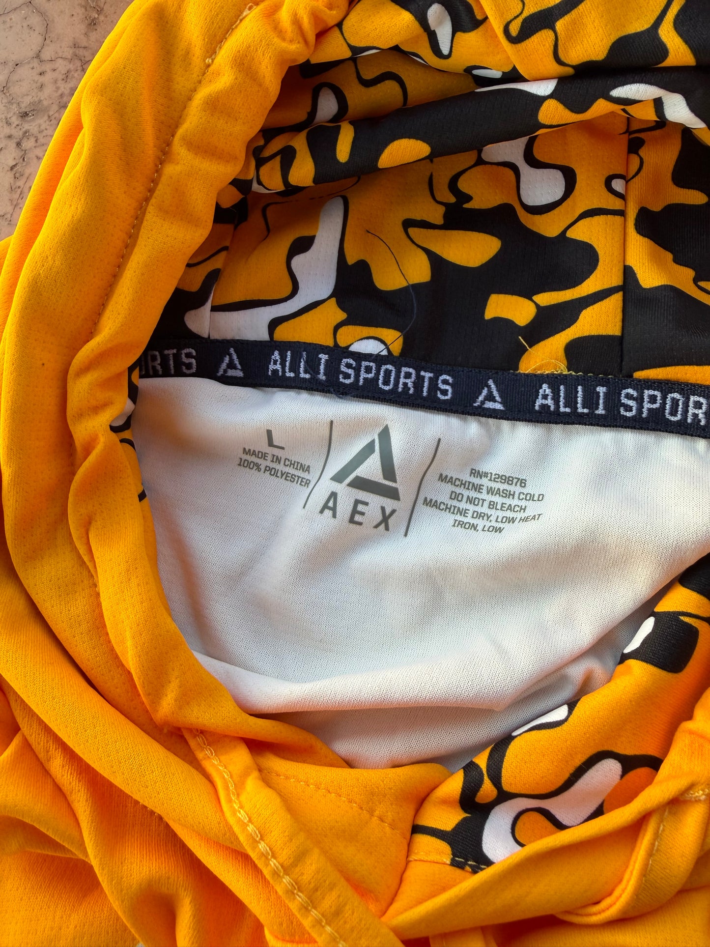 Allie sports hoodie Canes chicken restaurant logo yellow hoodie long sleeve size Large…
