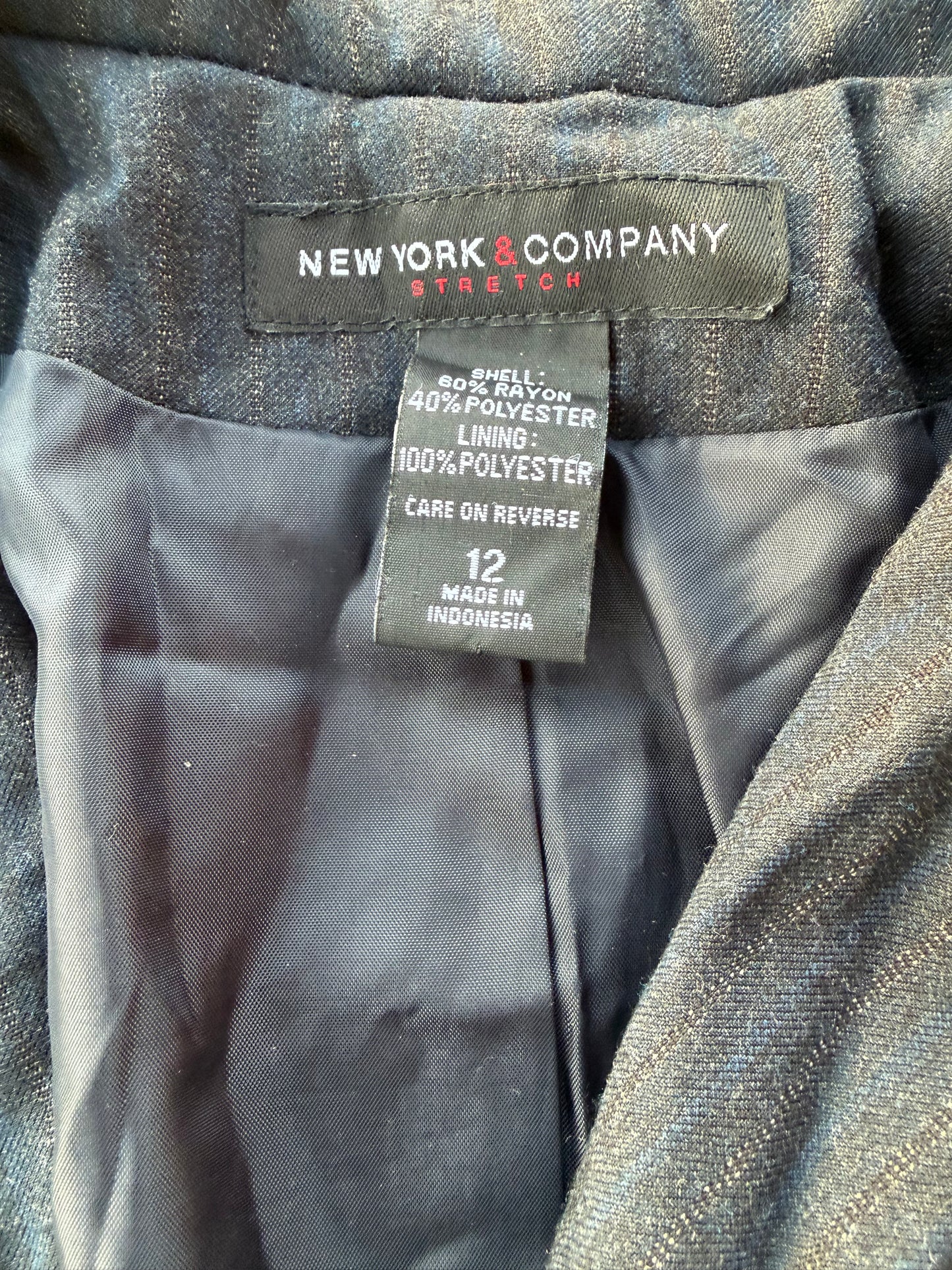 New York & Company clothing line business jacket or coat dark gray button up size 12 …