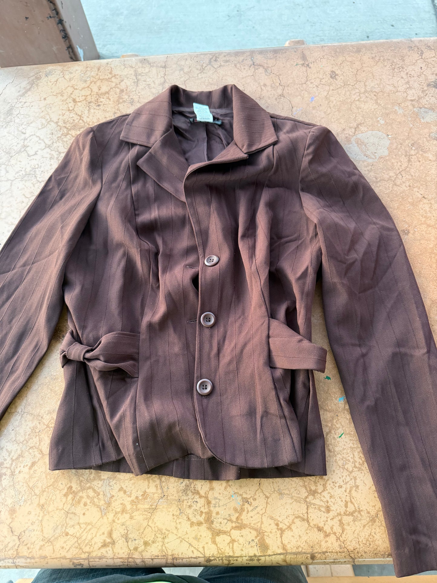 City Triangles clothing business suit jacket or coat size is 9 long sleeve dark purple ladies …