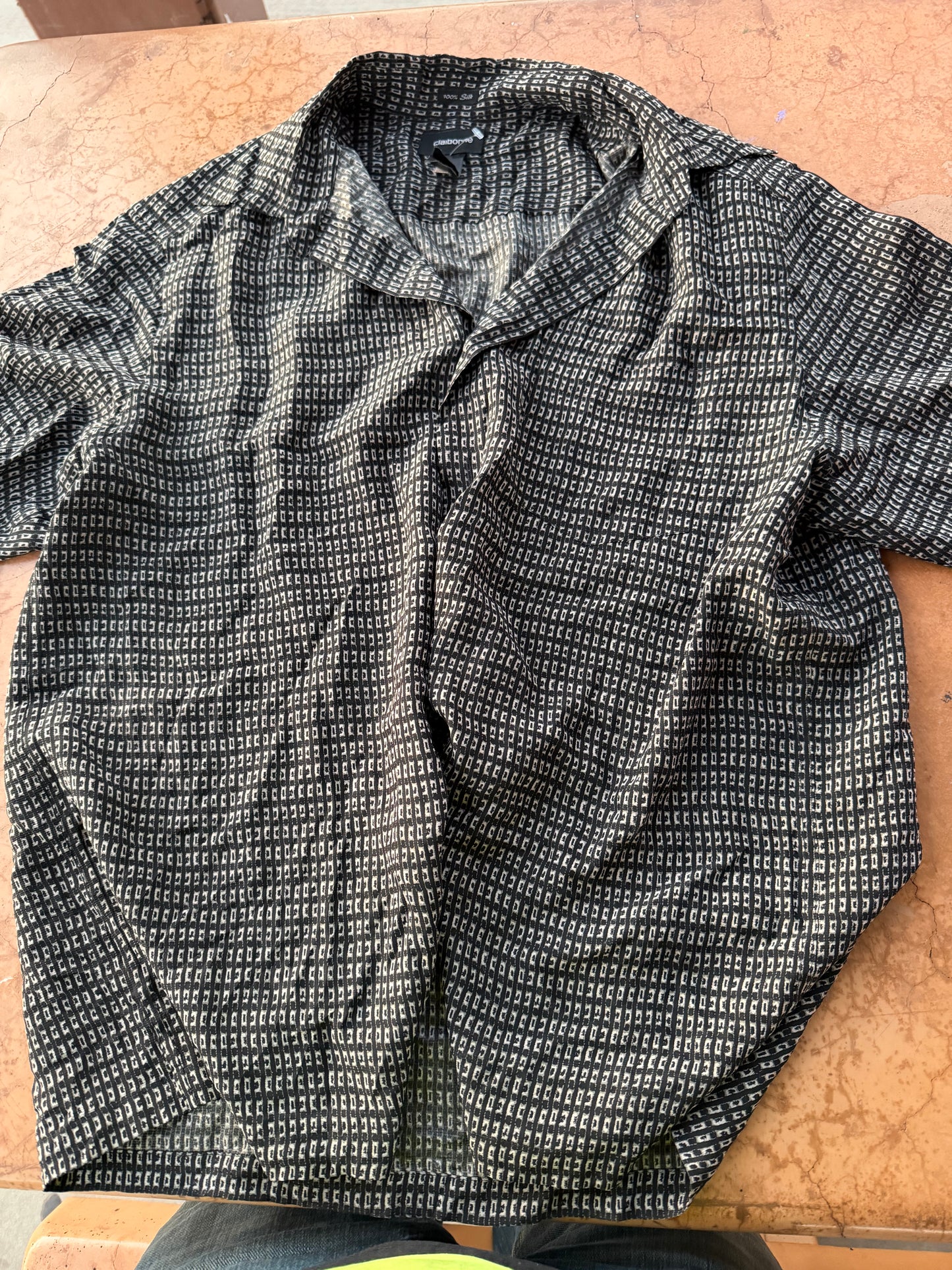 Claiborne silk men’s dress up-shirt button down…