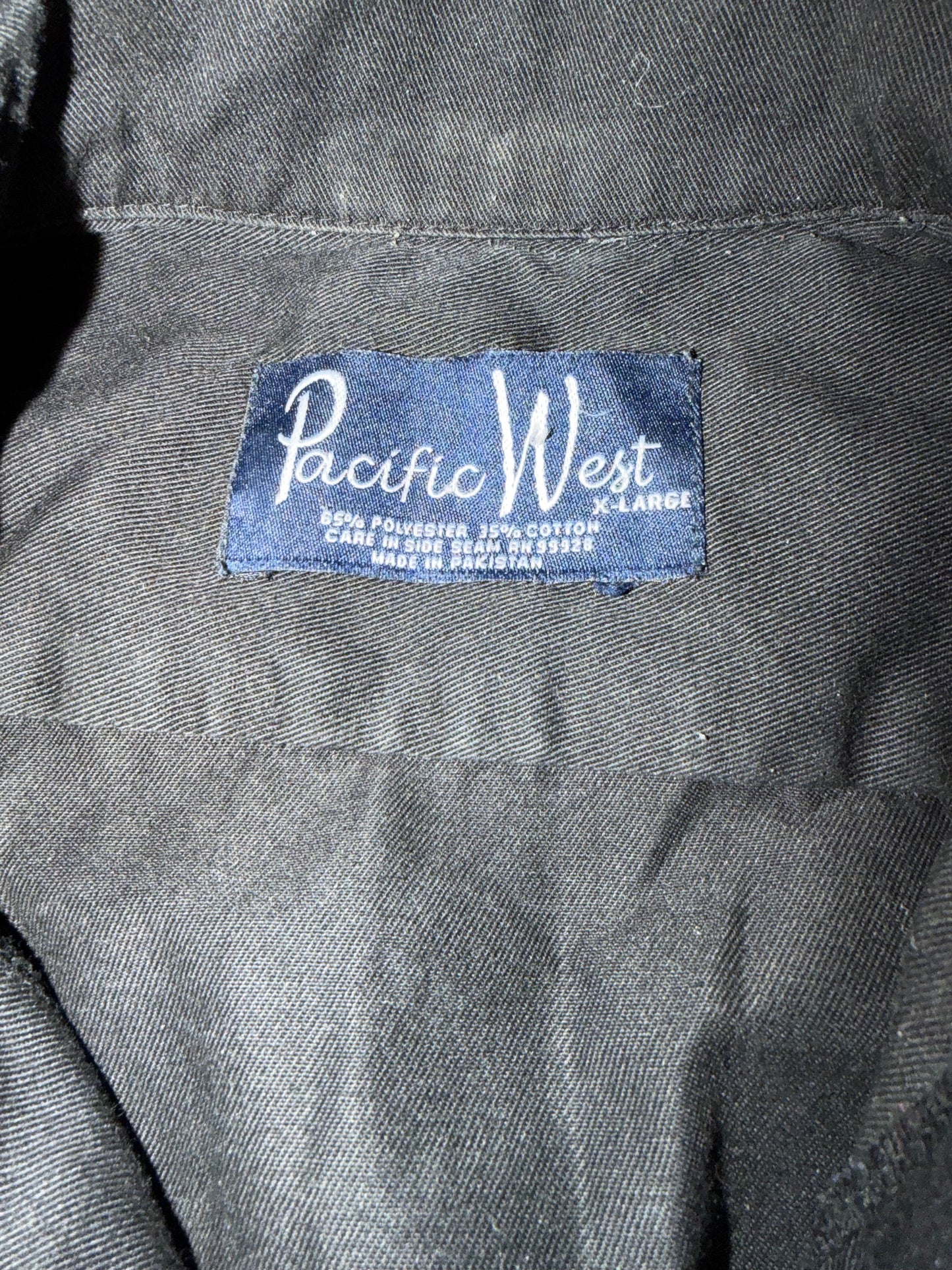 Pacific West button down shirt black size is XL cool design …