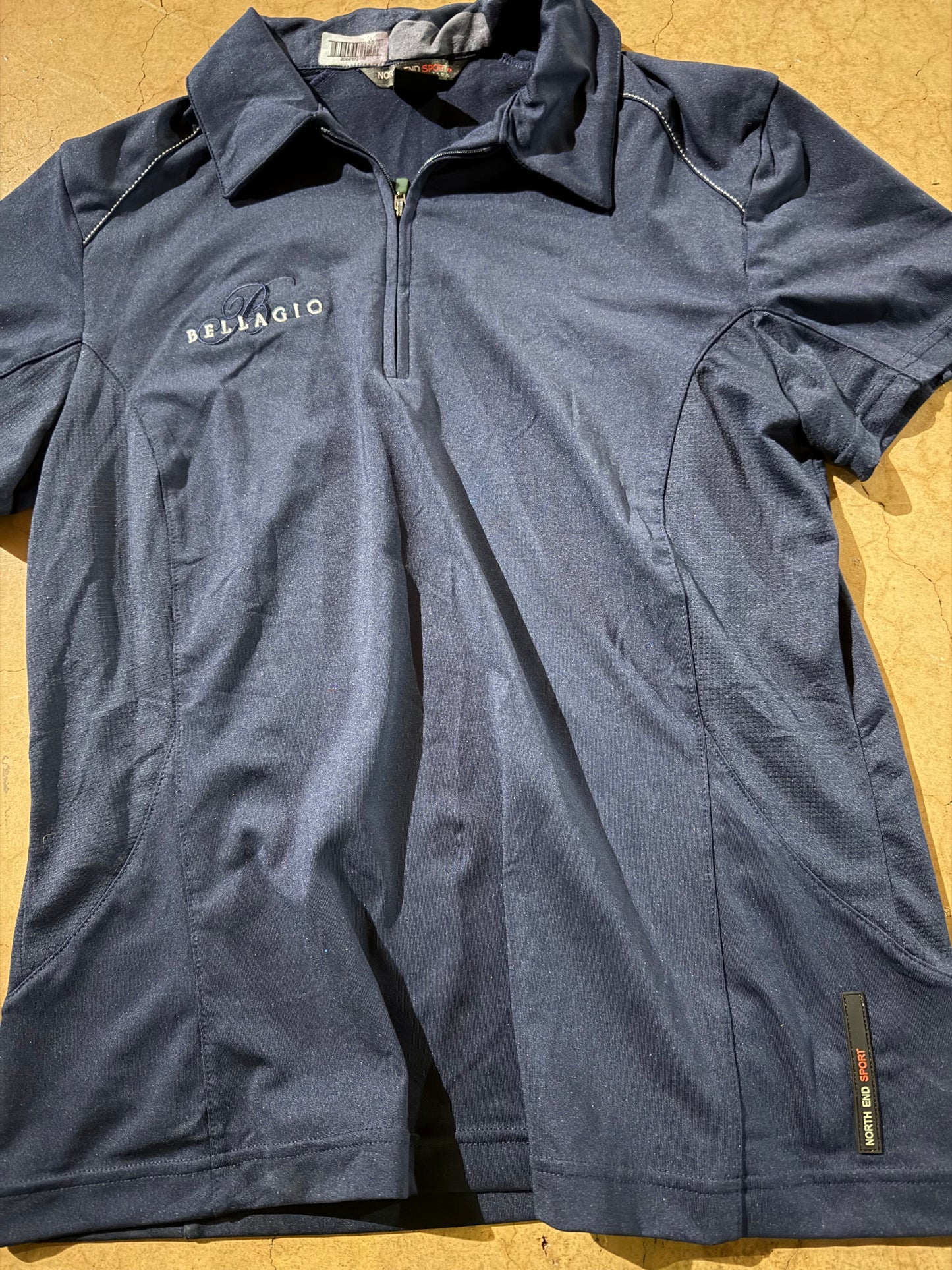 Bellagio casino sports shirt ladies size medium polyester,spandex blue …