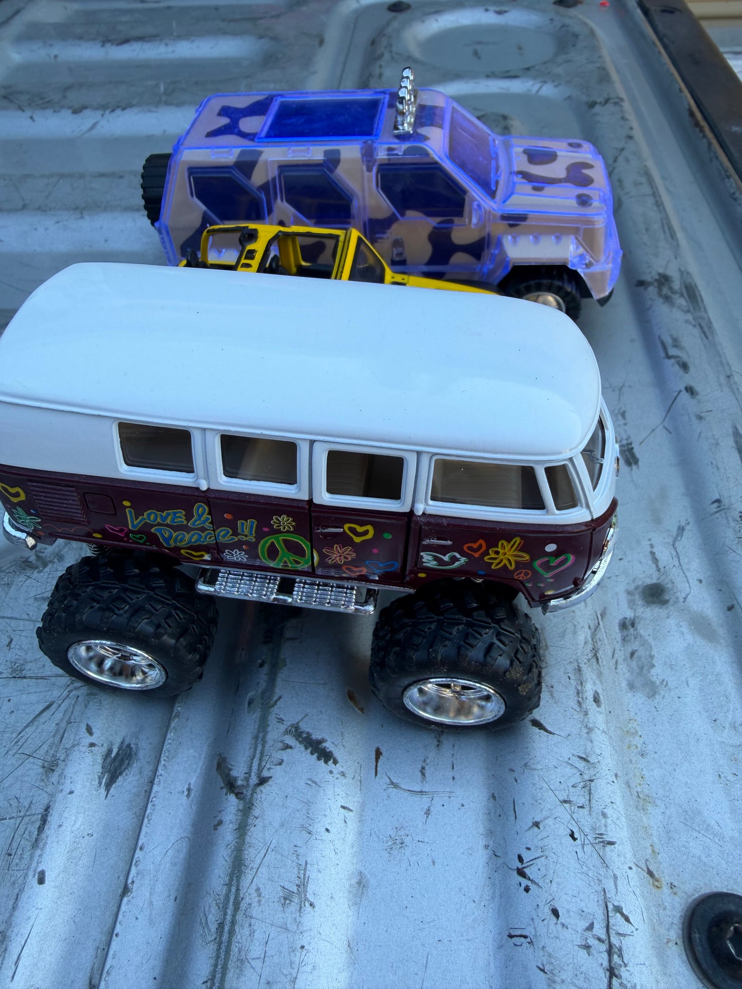 Rolling trucks toys VW Bus Jeep SUV  4X4 vehicles 3 different ones new…