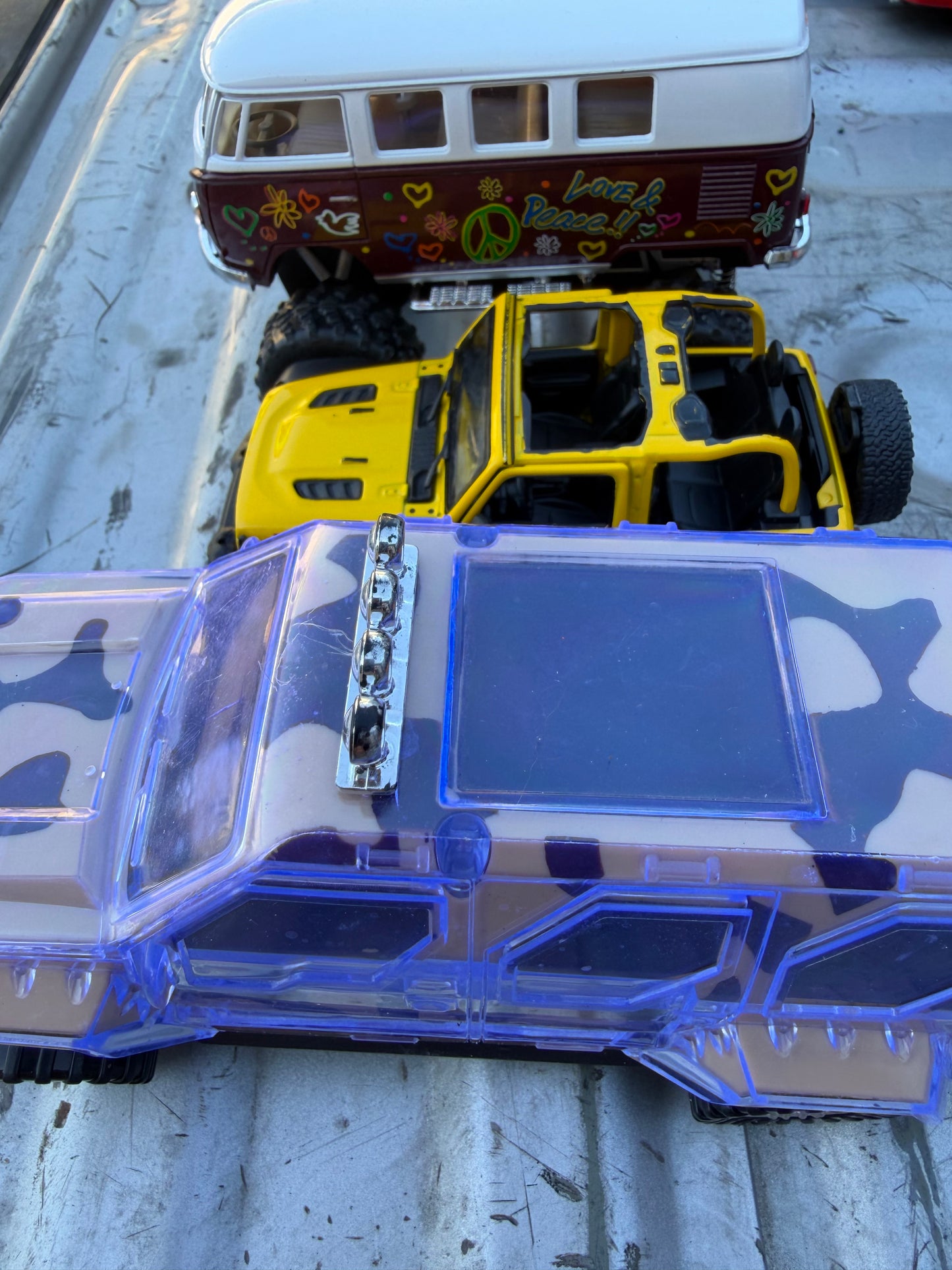 Rolling trucks toys VW Bus Jeep SUV  4X4 vehicles 3 different ones new…