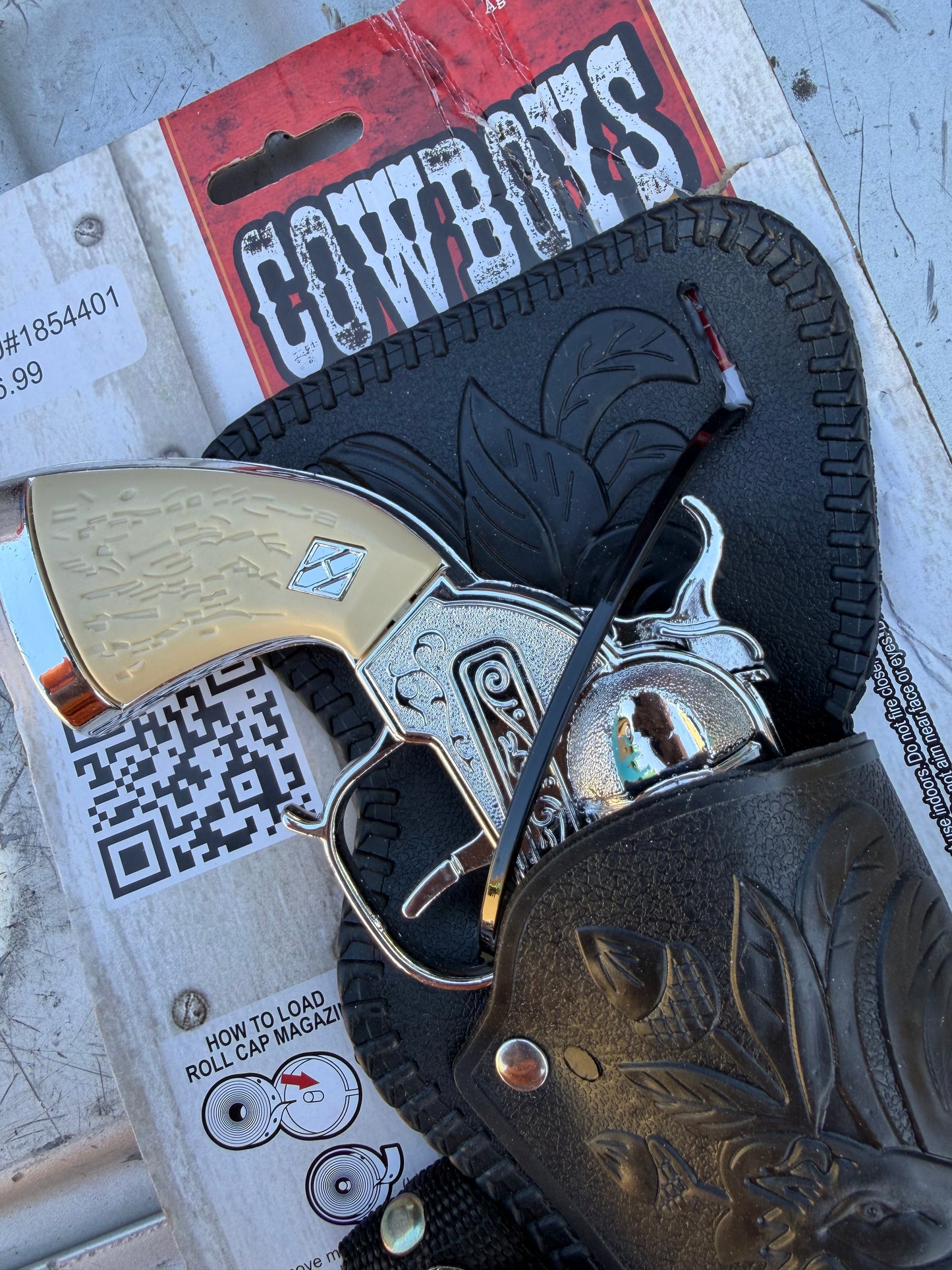 Cap revolver classic Cowboy gun for boys or girls die cast metal new…