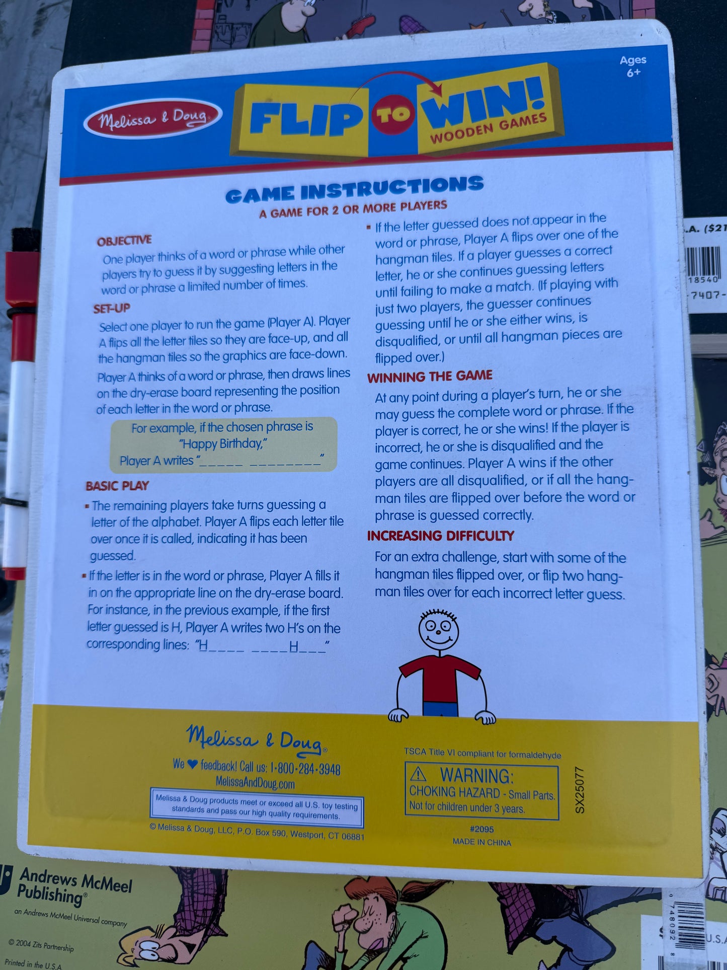 Melissa and Doug Game Hangman spelling game flip to win used…