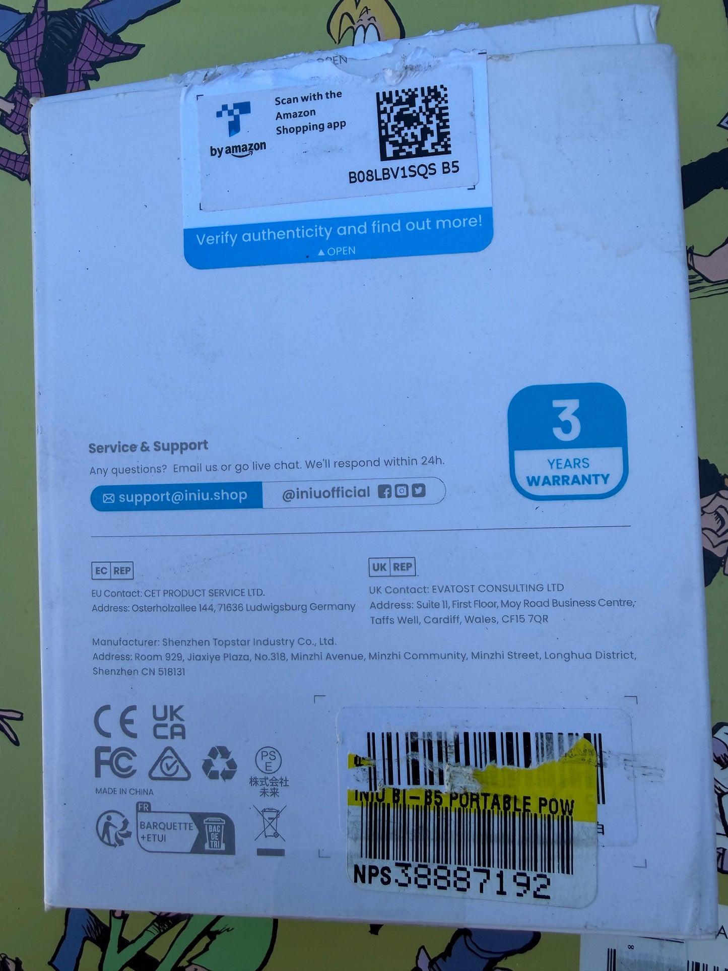 Iniu power Bank BI-B5 charger pack safe charge new …
