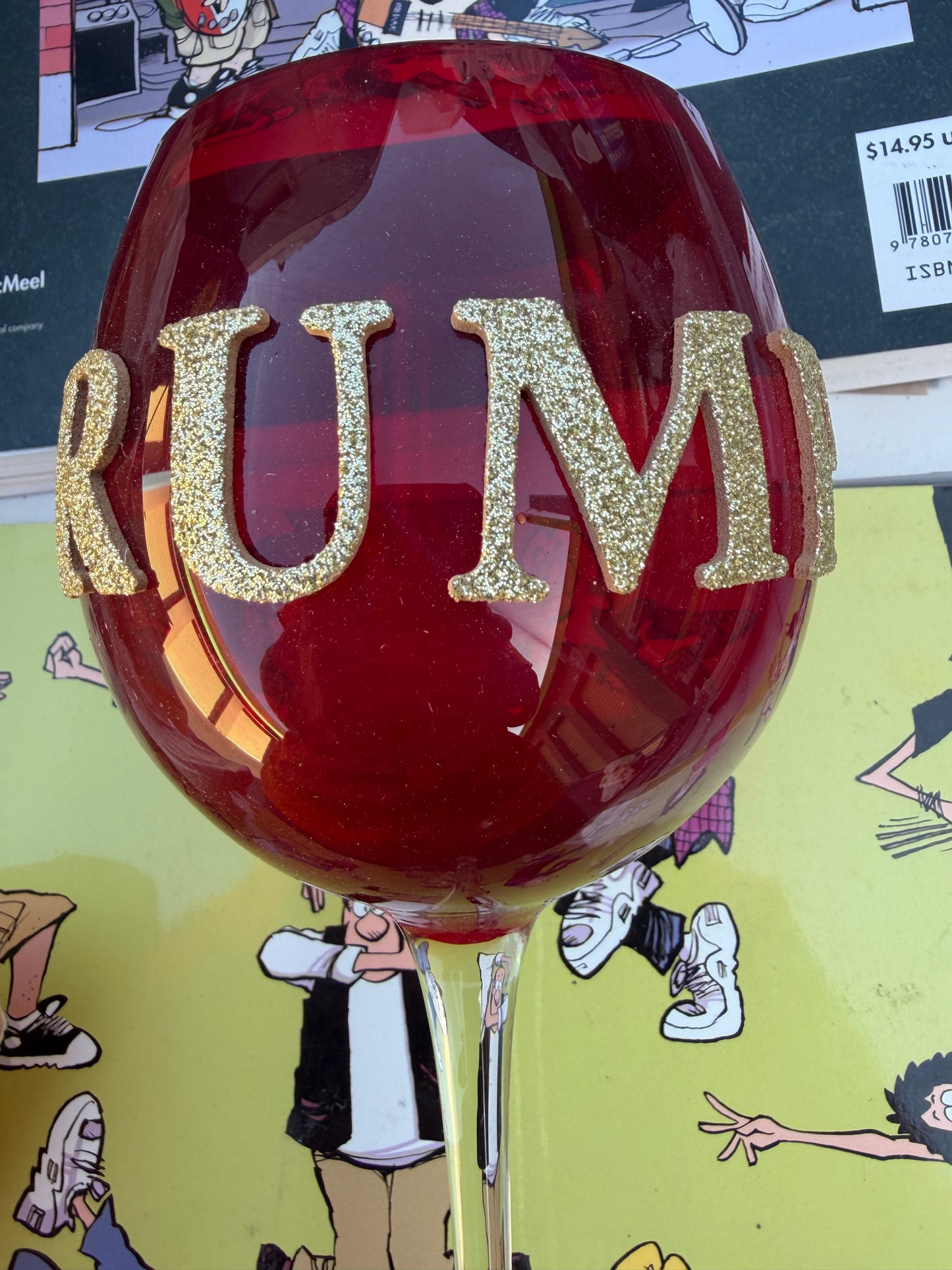 President Trump’s red wine glass  just one …