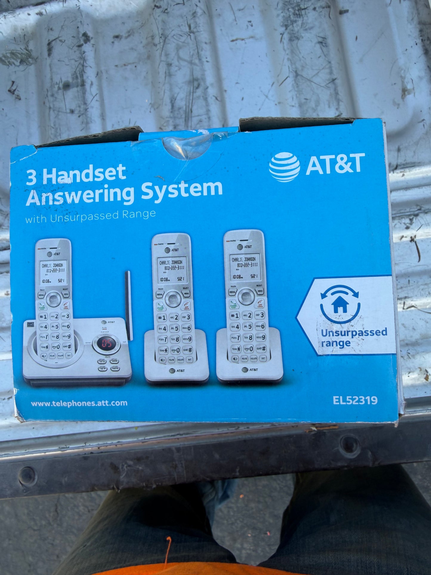 AT&T home phone telephone 3 cordless handheld phones with charger station new will work anywhere in your house…