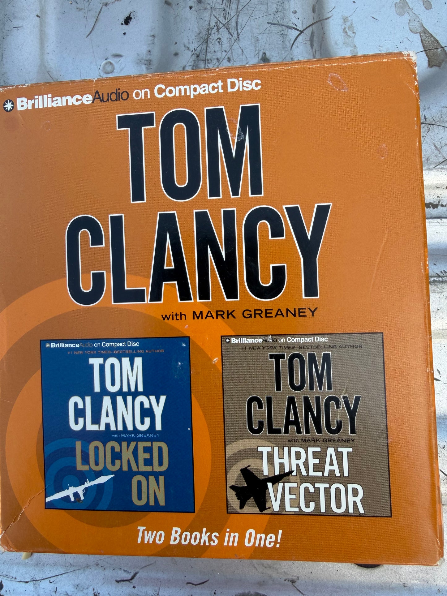 Tom Clancy book on CD Audio Locked on and Threat Vector, 2 books on one box together used …