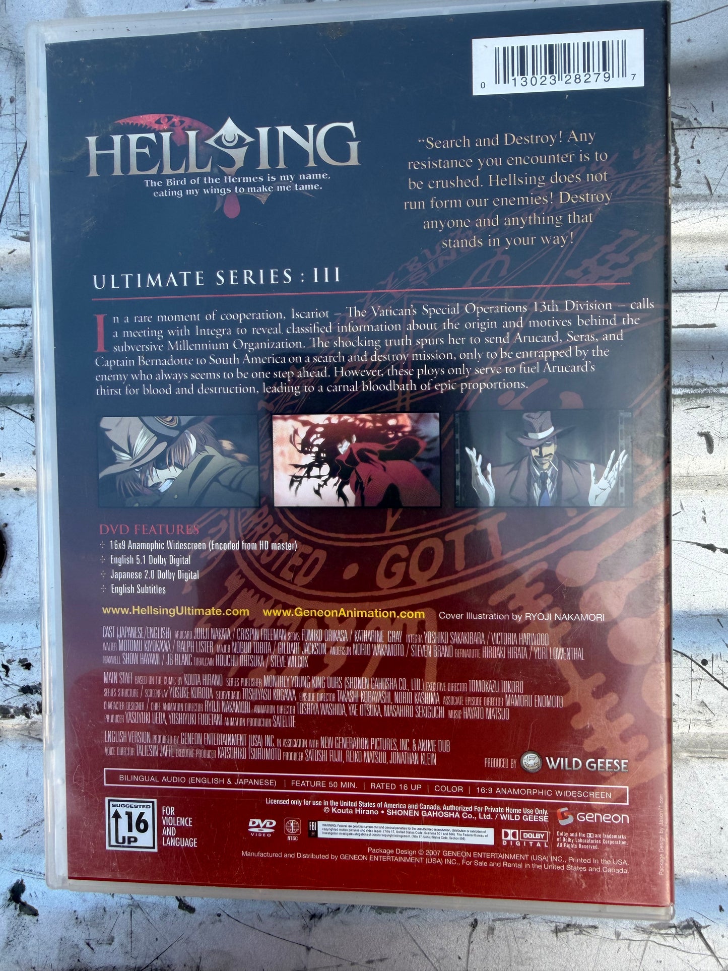Hellsing 3 DVD the ultimate series animated series used…