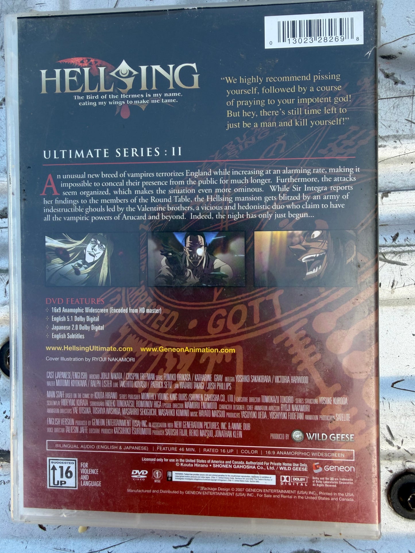 Hellsing 2 dvd movie the ultimate series animated series used…