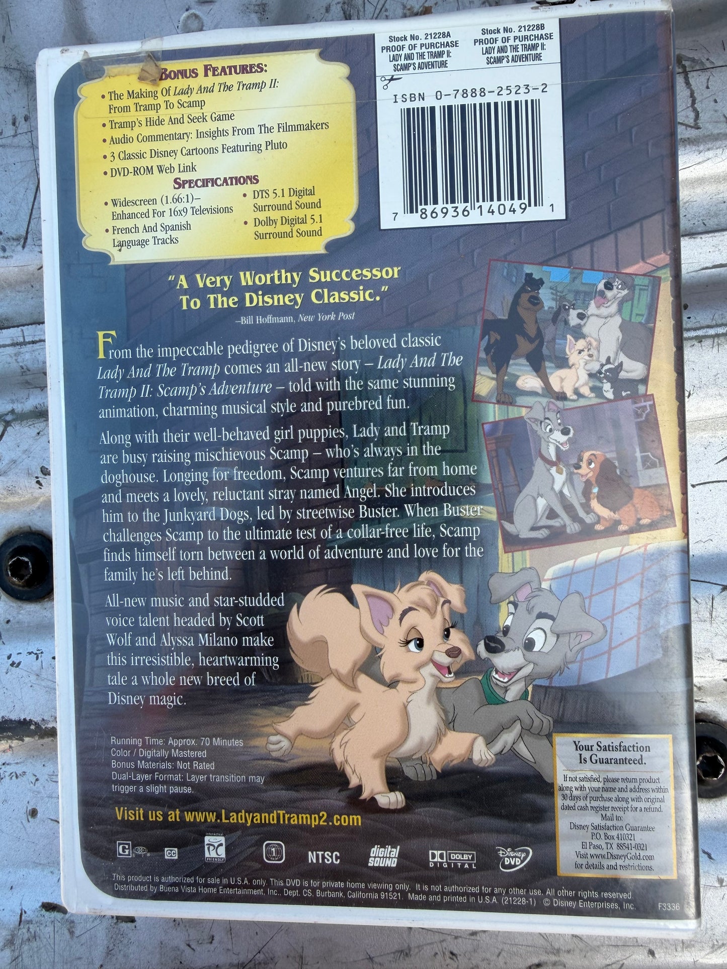 The Lady and the Tramp 2 DVD movie Scamps Adventure  animation cartoon used …