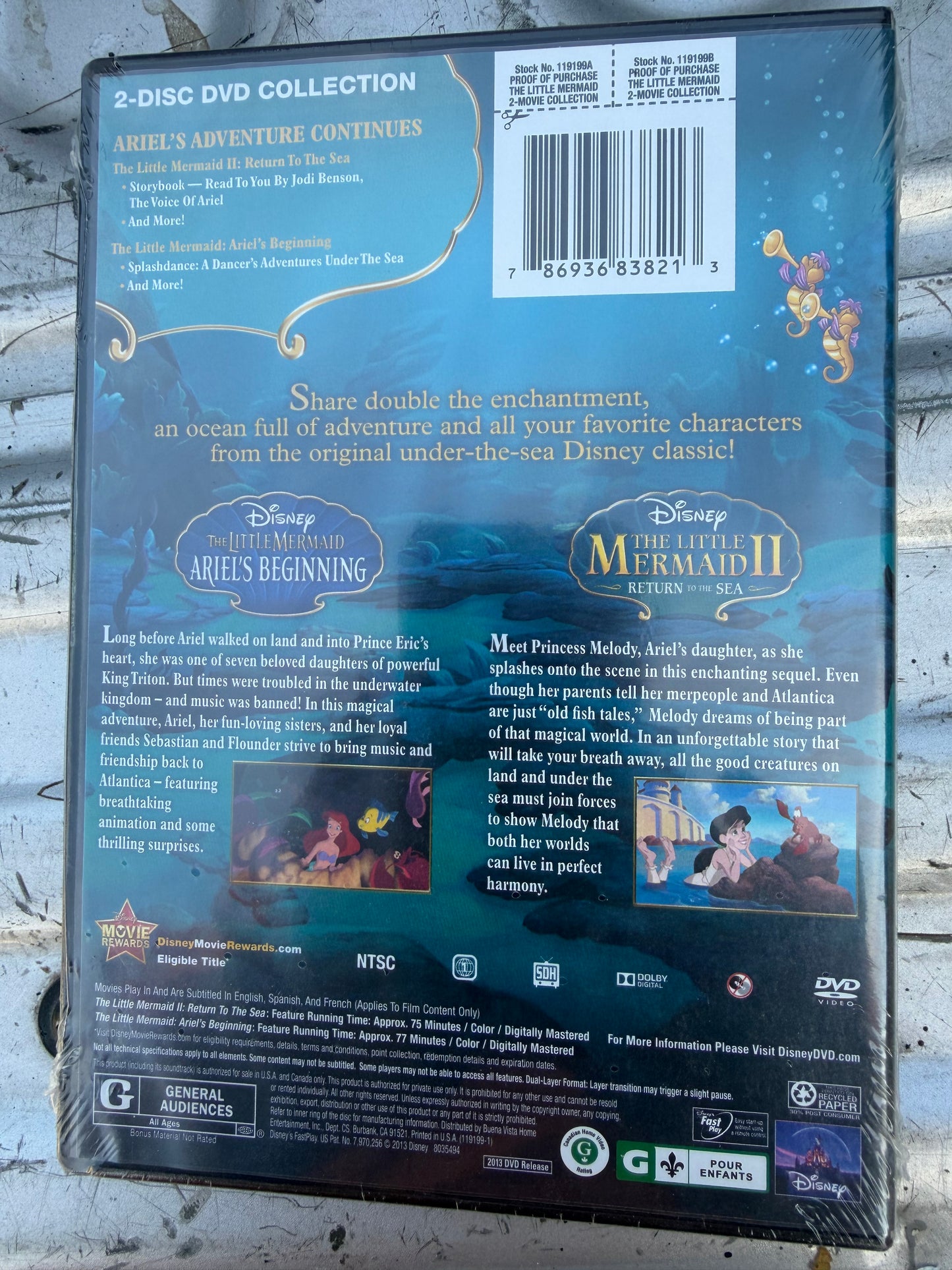 The little Mermaid Walt Disney 1-2 both movies for the price of one brand new …