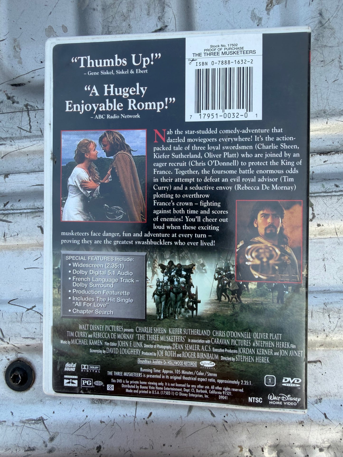 Walt Disney the Three Musketeers dvd movie live actors rated PG used …