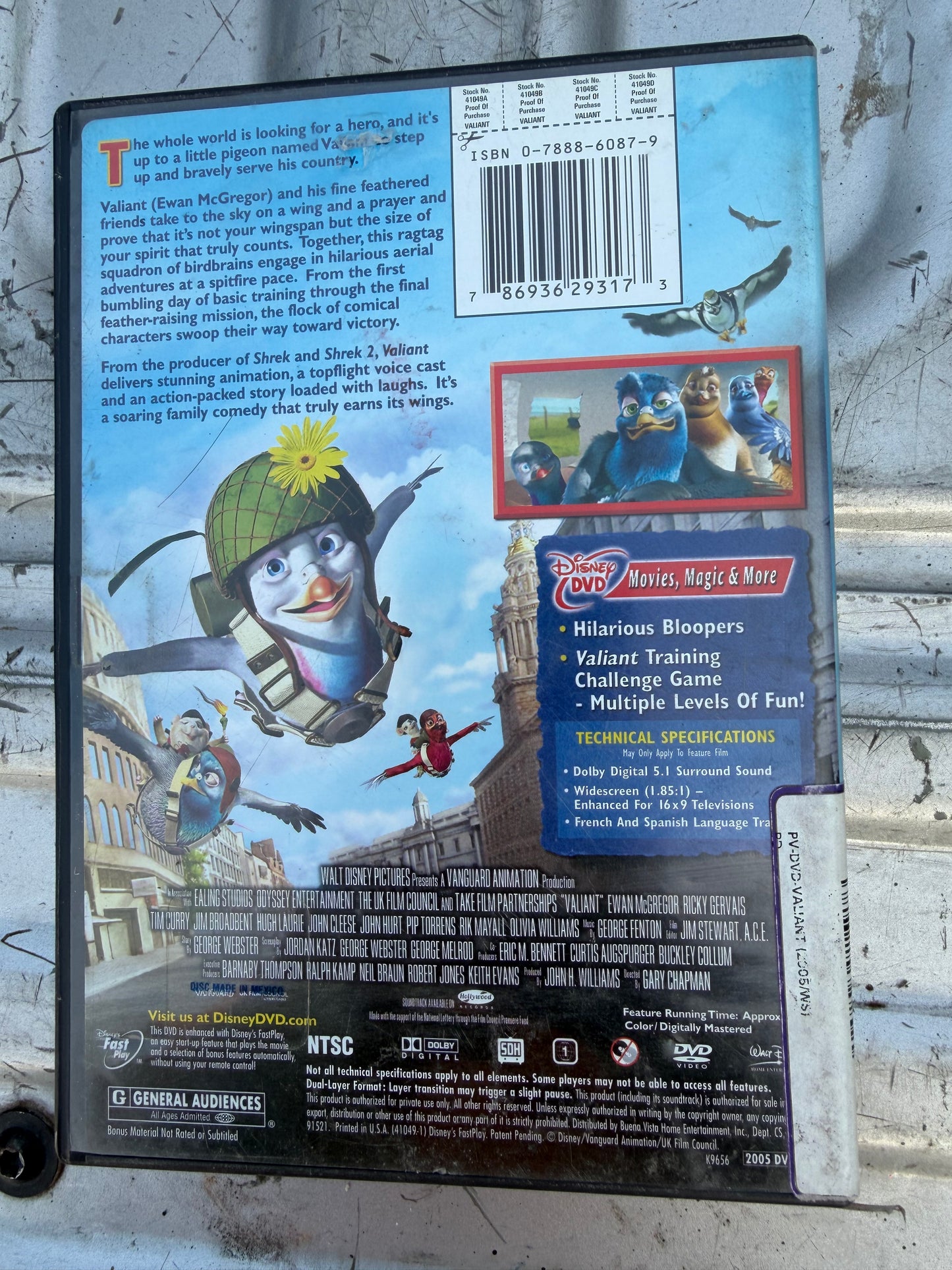 Valiant DVD movie animation cartoon rated G used
