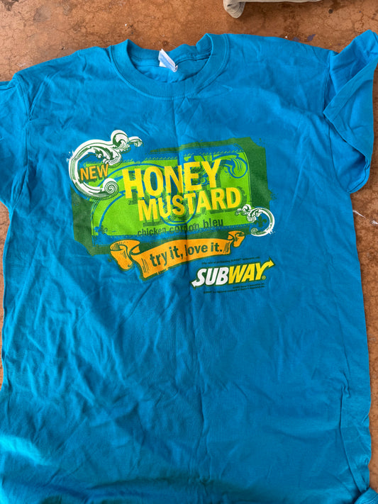 Subway tee shirt size Large New Has on it Honey Mustard try it love it  …