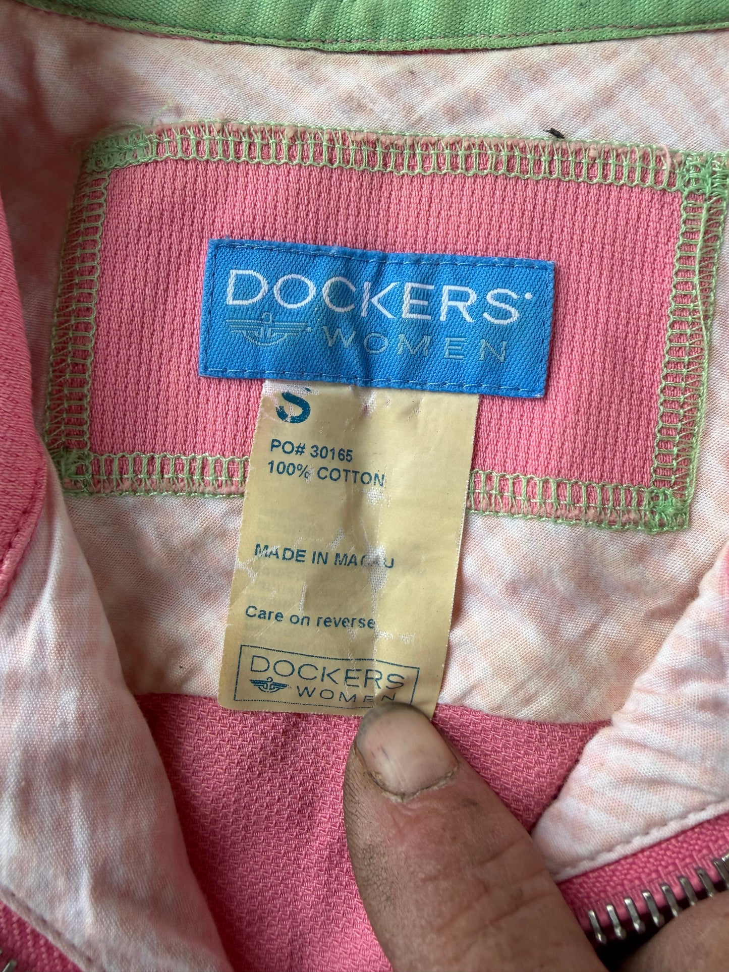 Dockers Women business suit coat jacket pink color size Small long sleeve …