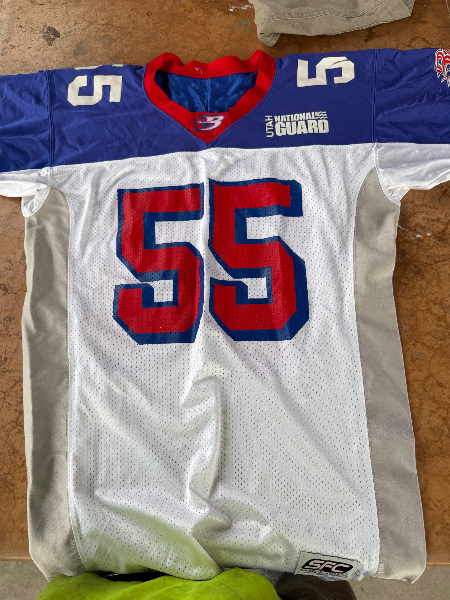 OFFICIAL JERSEY OF UTAH NATIONAL GUARD NUBER 55 size Large used …