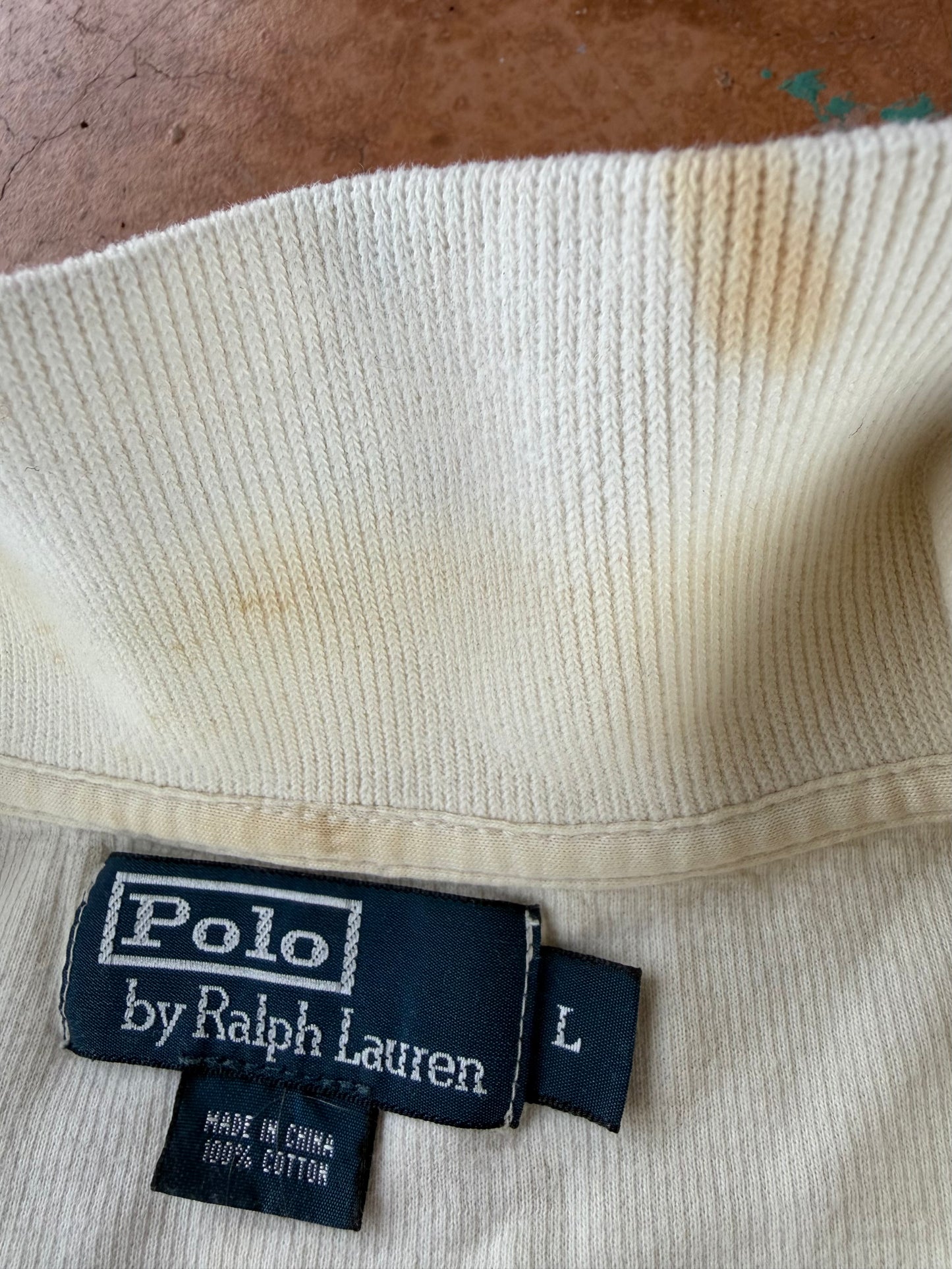 Ralph Lauren pull over polo sweater turtleneck white shirt sweater size Large tall …
