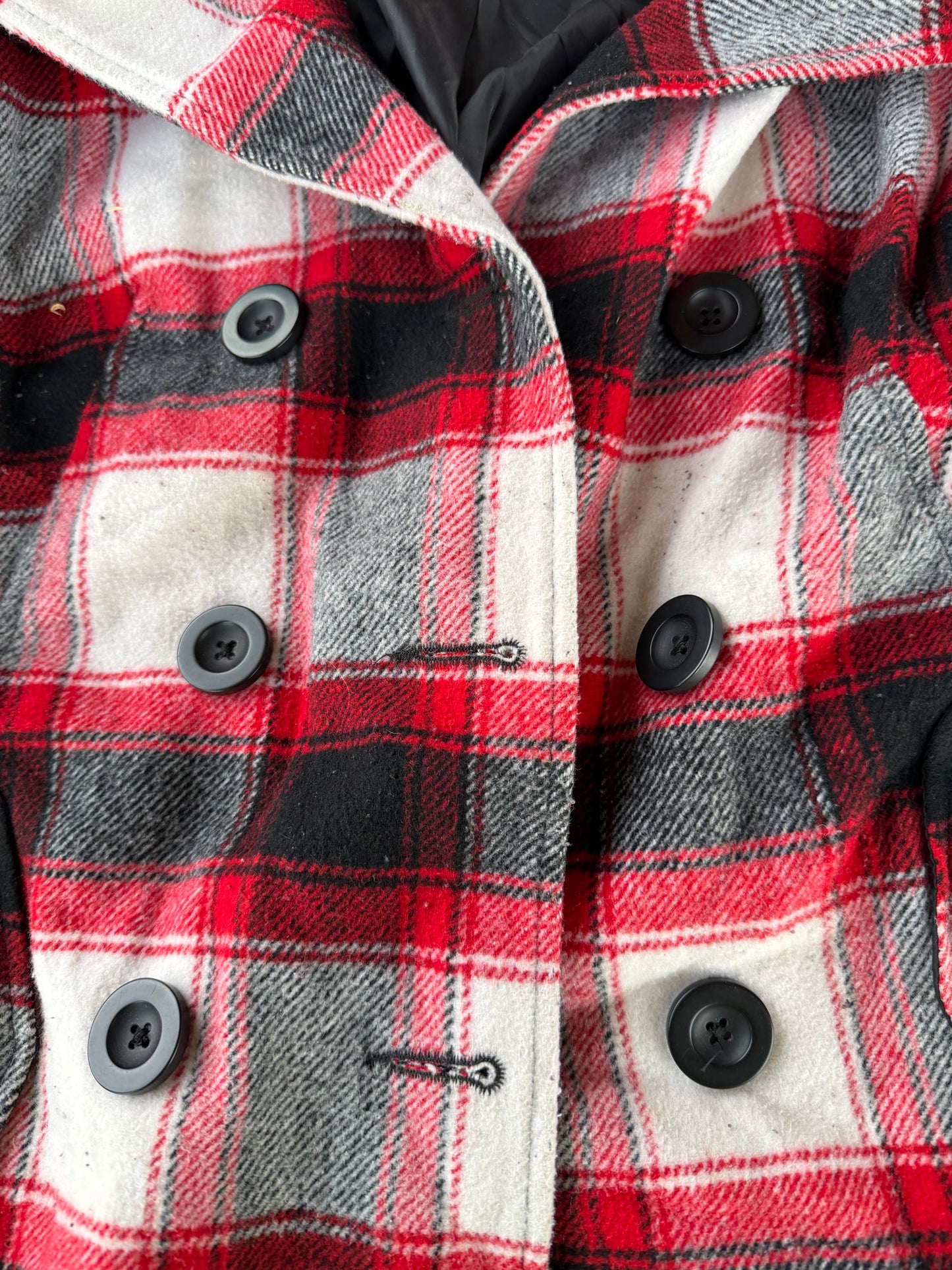 Faded Glory clothing winter coat jacket with hood thick cotton wool coat red white color …