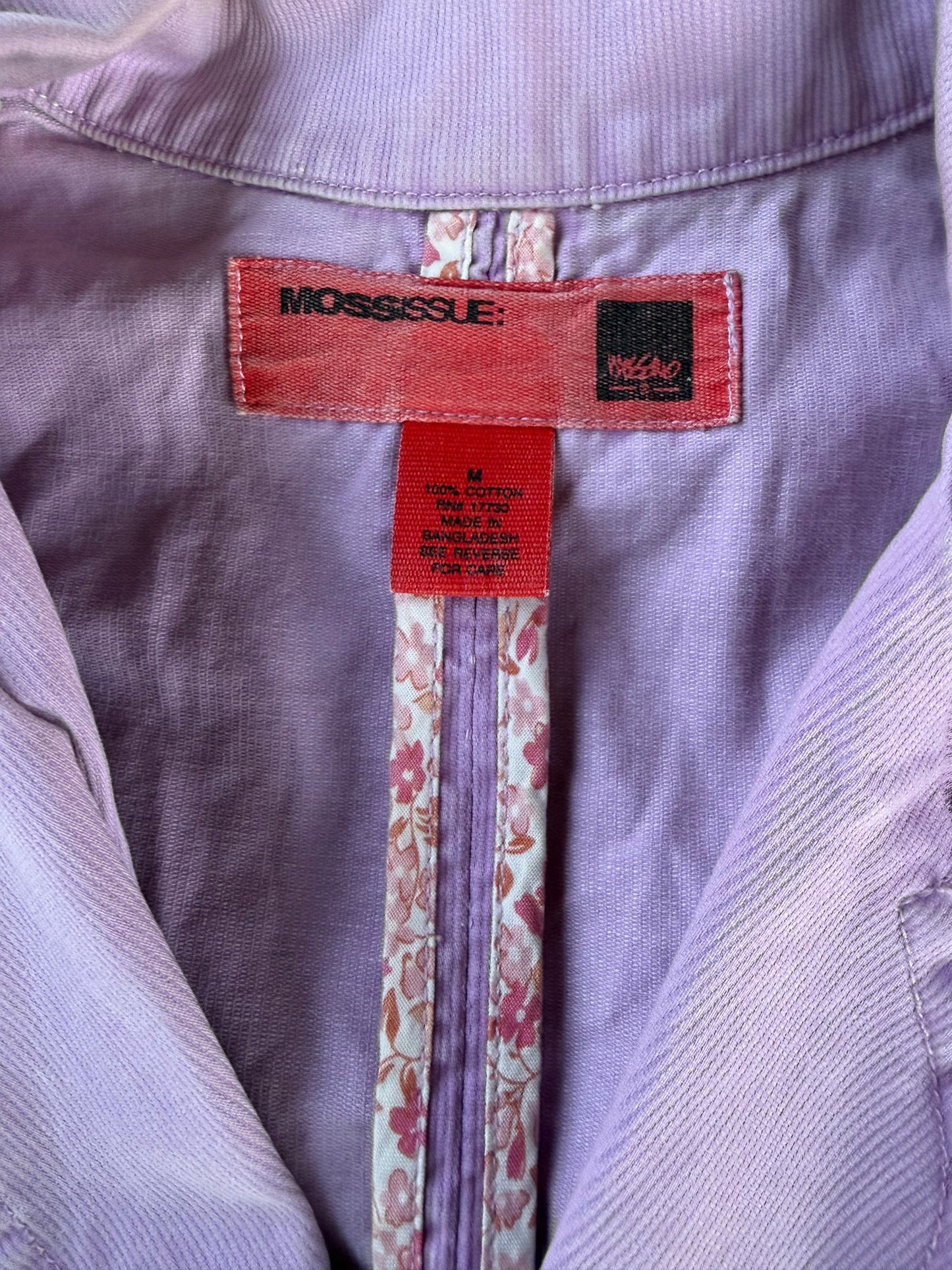 Mossissue clothing business jacket lavender color long sleeve button up size Medium…