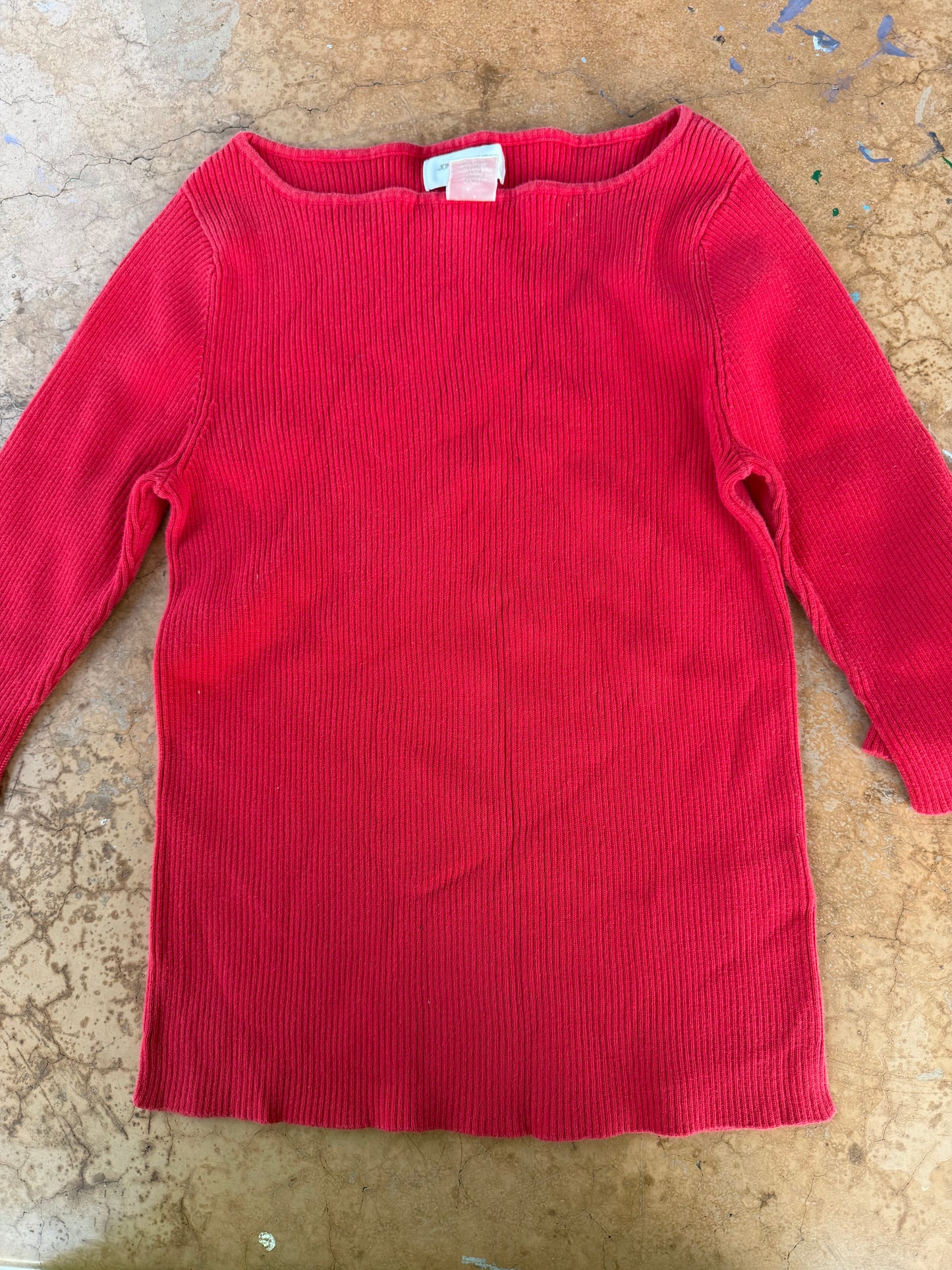 Jones of New York clothes red shirt sweater light weight stretch tight size Small…