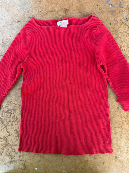 Jones of New York clothes red shirt sweater light weight stretch tight size Small…