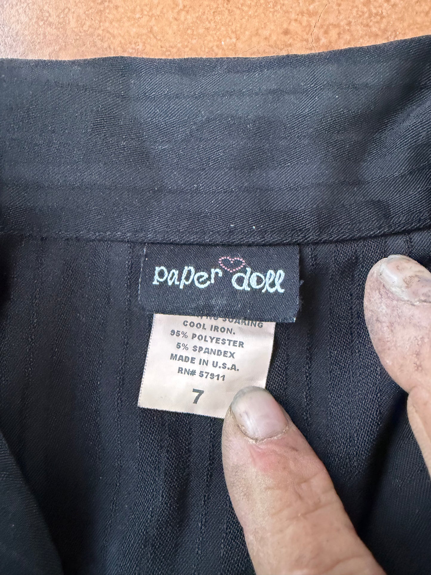 Paper Doll clothing company black business suit size 7