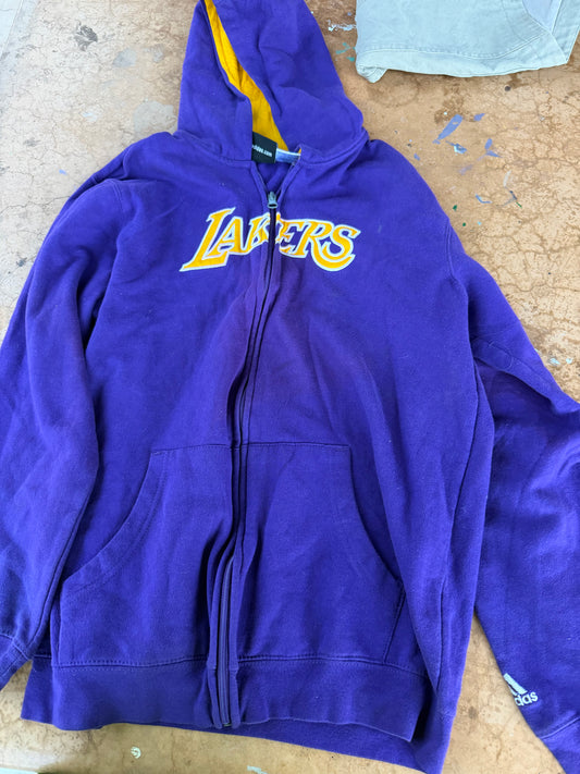 Adidas hoodie Lakers basketball hoodie purple size XL16  …
