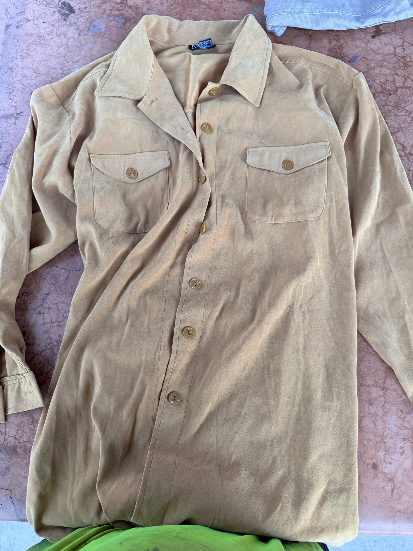 New York and Company clothes ladies light jacket tan color size XL belt …