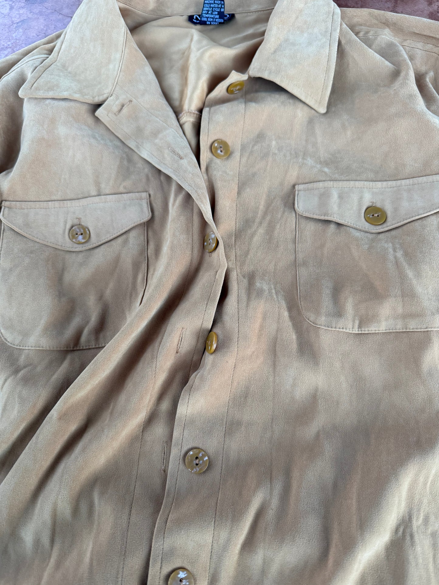 New York and Company clothes ladies light jacket tan color size XL belt …
