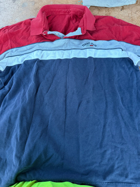 Tommy jeans company polo shirt blue and red. Size Large no tag used …