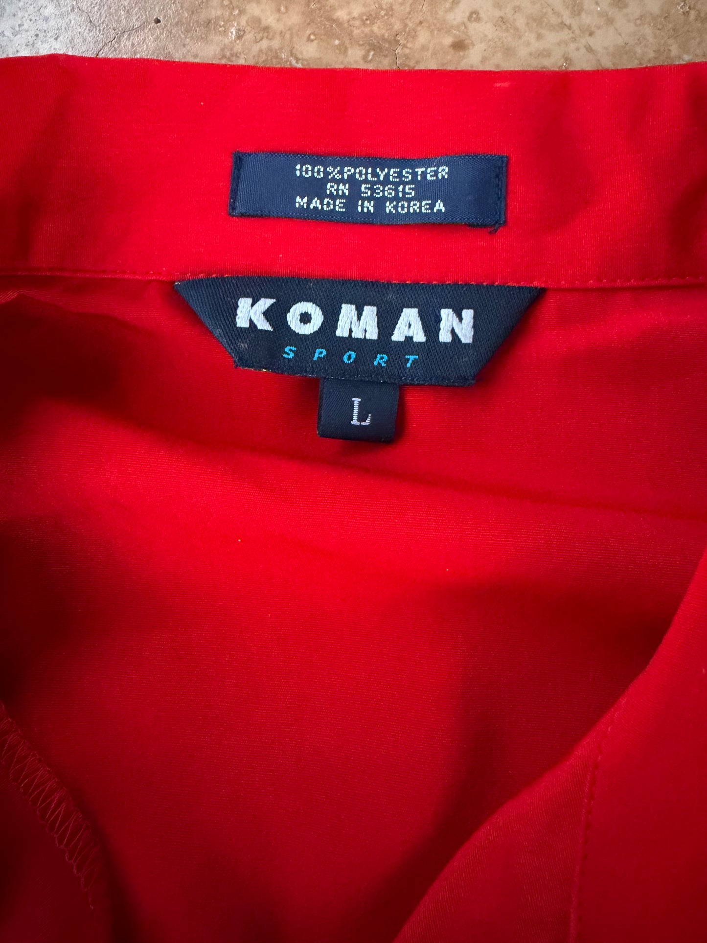 Koman Sport shirt button down red with Cobra  very colorful shirt size Large Tall dress up …