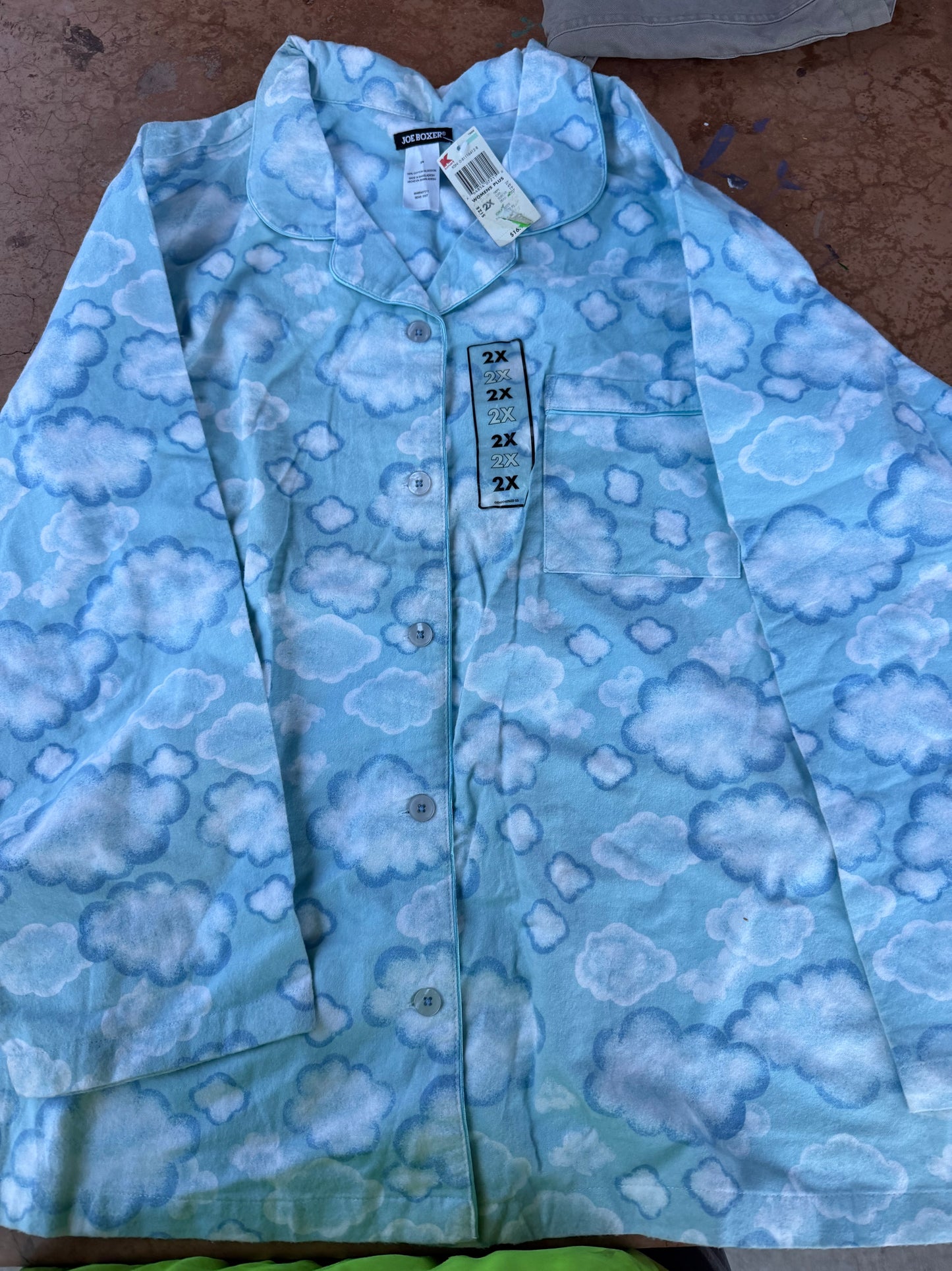 Joe Boxer from K- Mart Pajamas New top clouds size 2X …