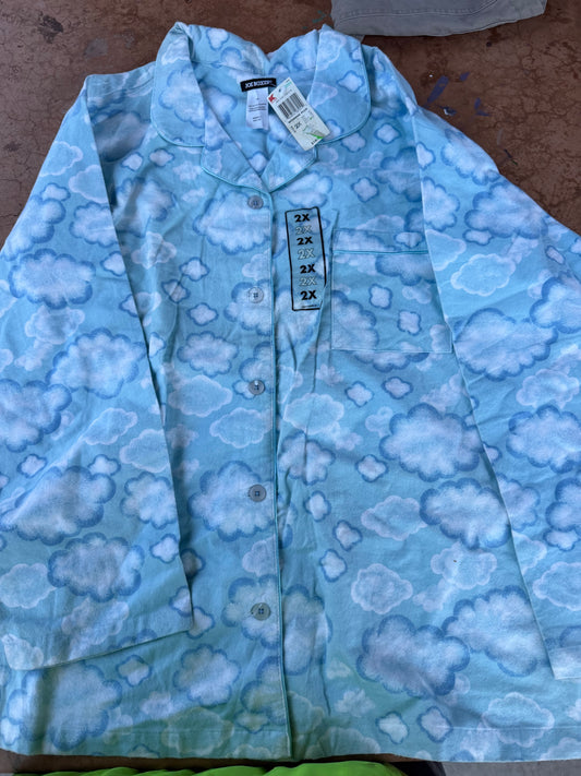 Joe Boxer from K- Mart Pajamas New top clouds size 2X …