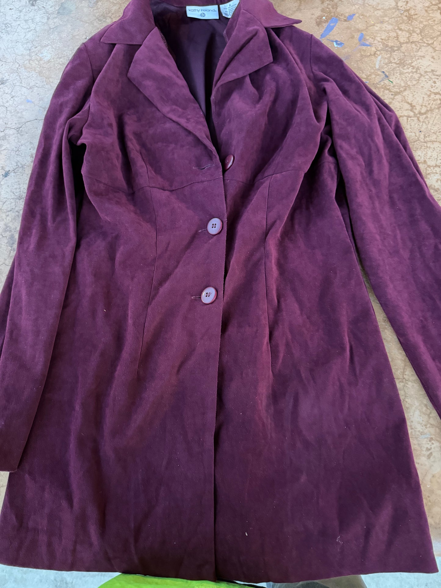 Kathy Ireland business suit dress maroon color size is  6 …