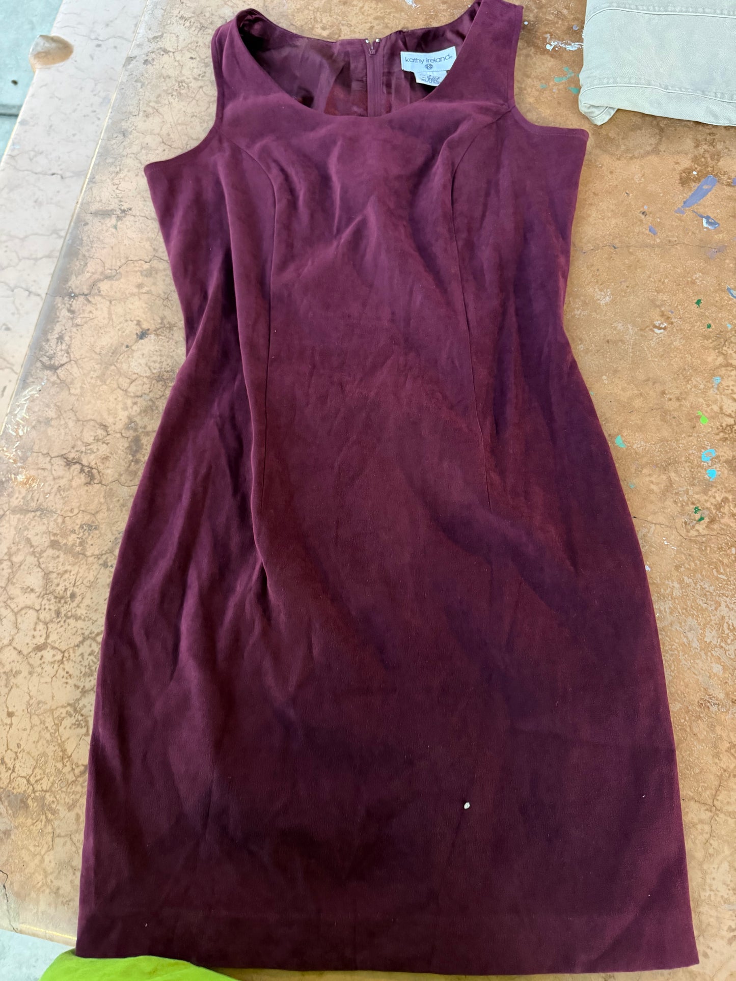 Kathy Ireland business suit dress maroon color size is  6 …