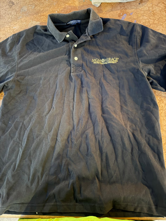 Port Athority MGMGrand casino polo shirt black  size L  …