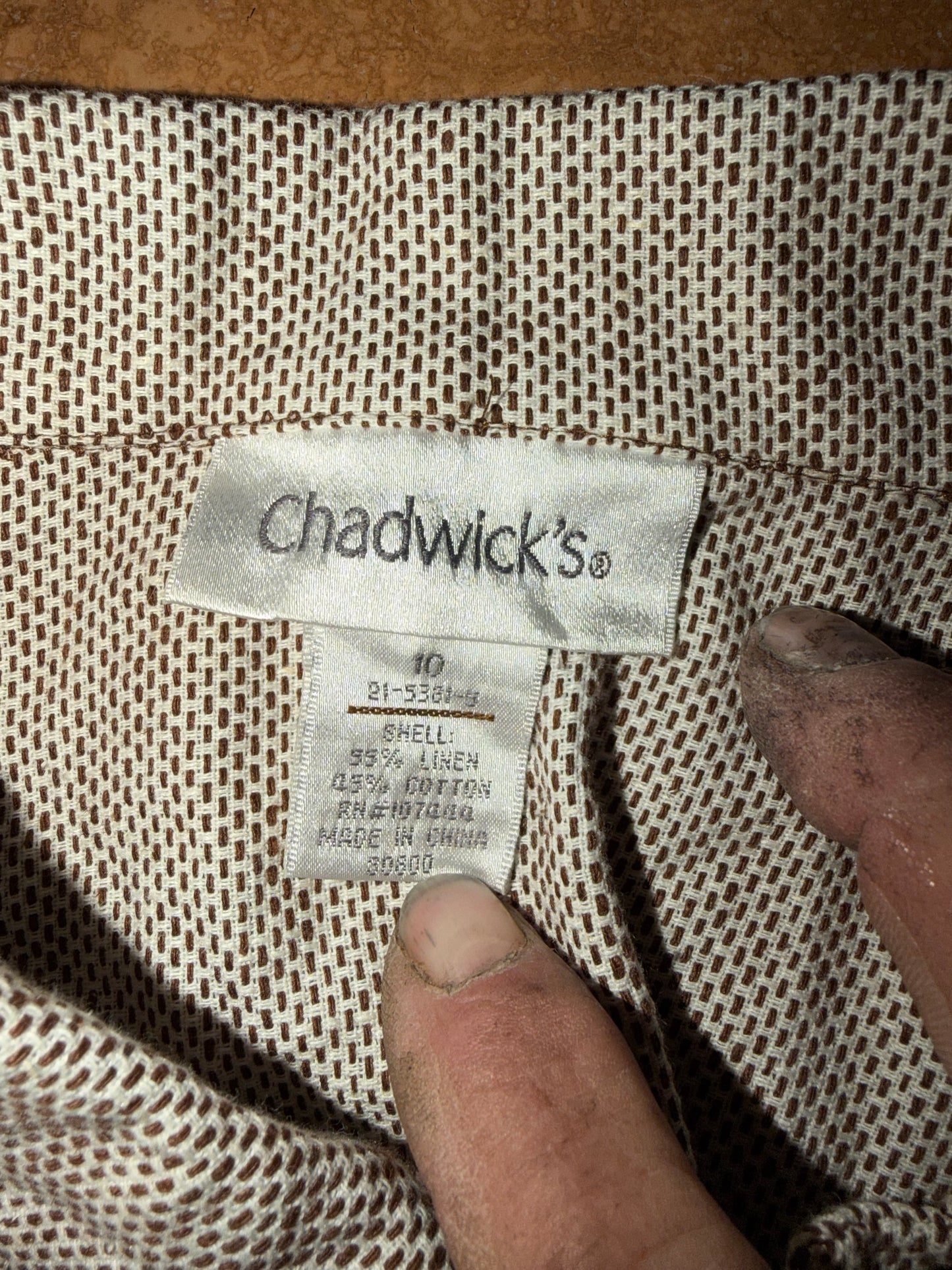 Chadwick’s business pants suit size 10 tall  cotton 2 piece suit …