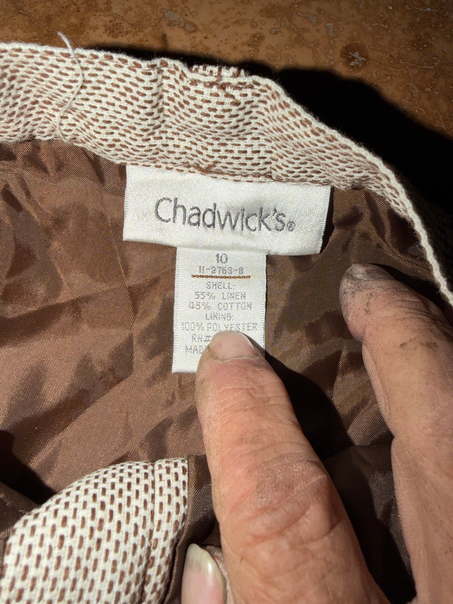 Chadwick’s business pants suit size 10 tall  cotton 2 piece suit …