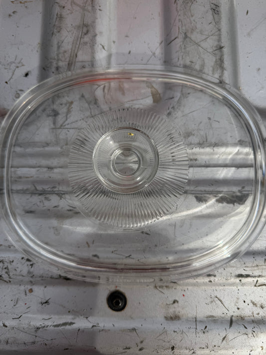 Glassware pot lid all tempered glass with handle oval 9 inches …