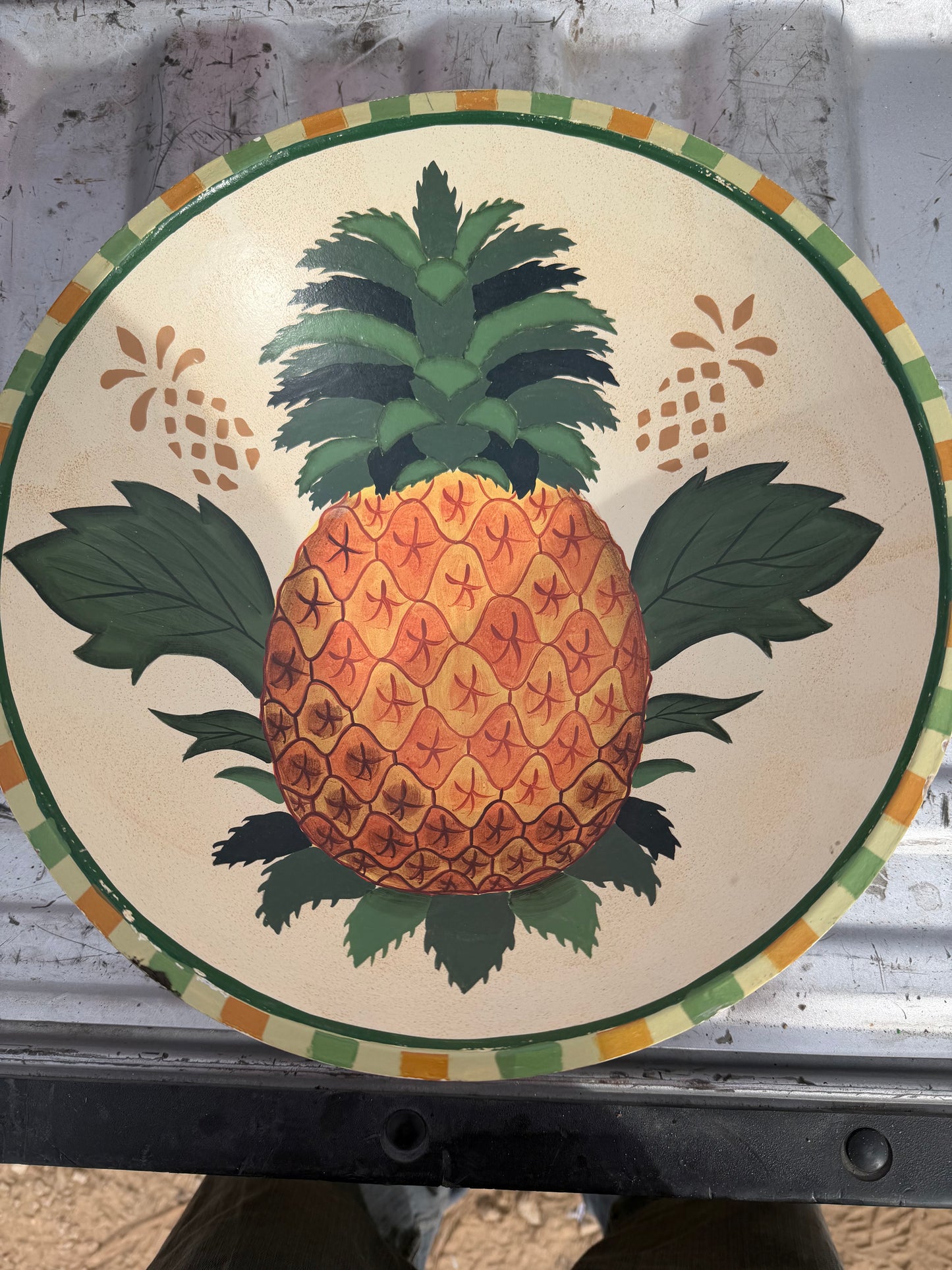 Pineapple wooden bowl new 12 inch around decorative bowl …
