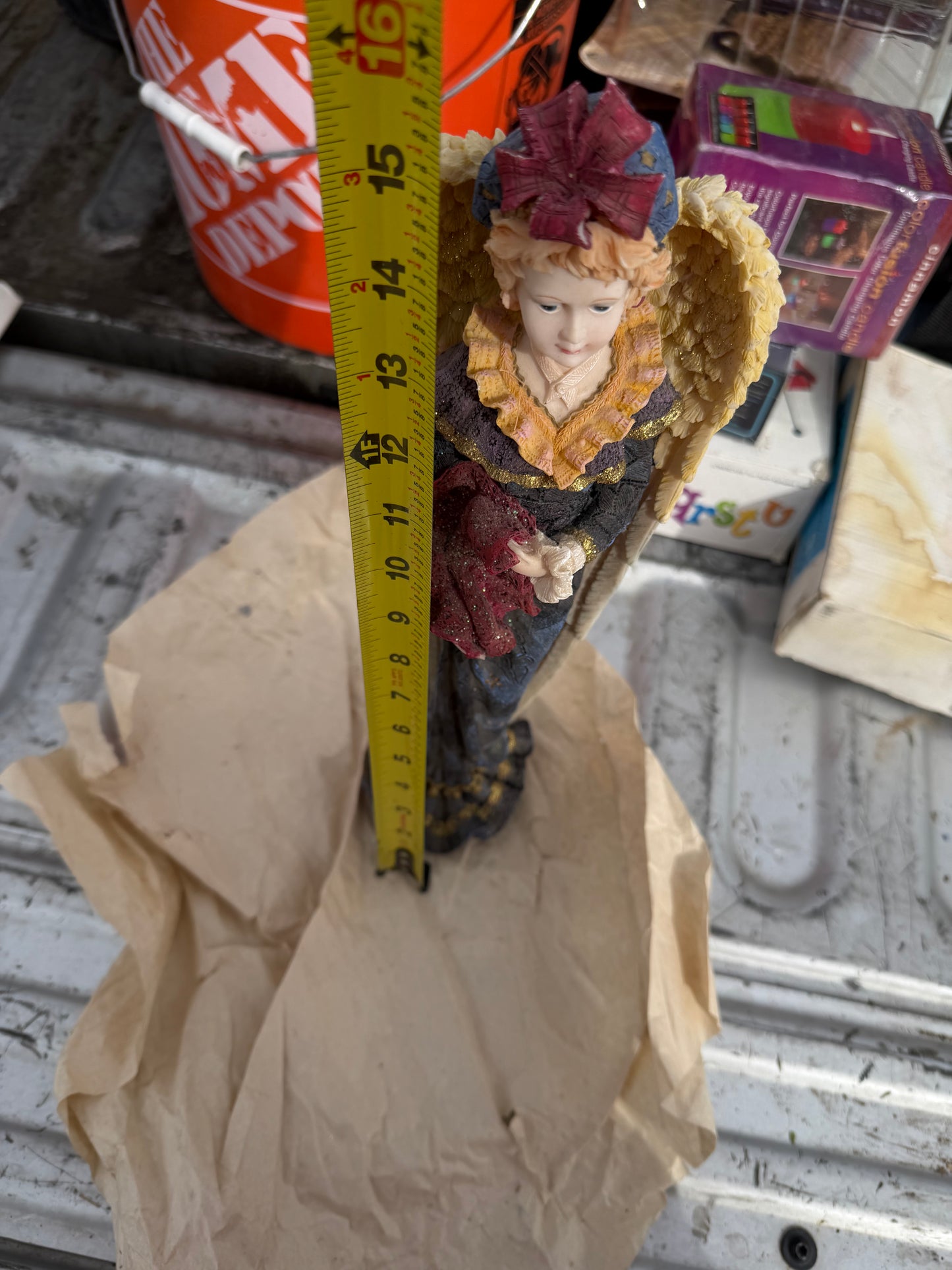 Angel statue. Tall 14 inch Christmas decoration for table…