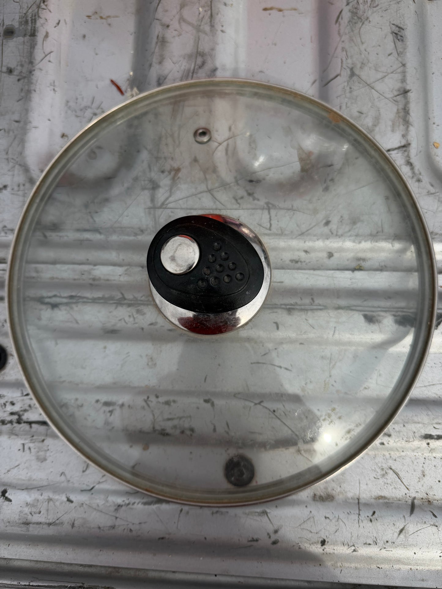 Glass pot lid with handle 9 inch around…